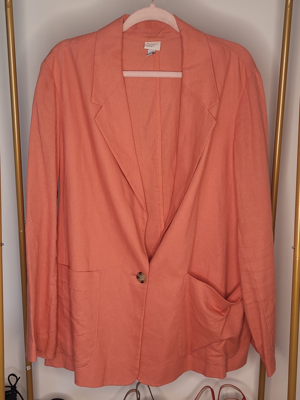 A New Day Coral Single-Button Relaxed Blazer